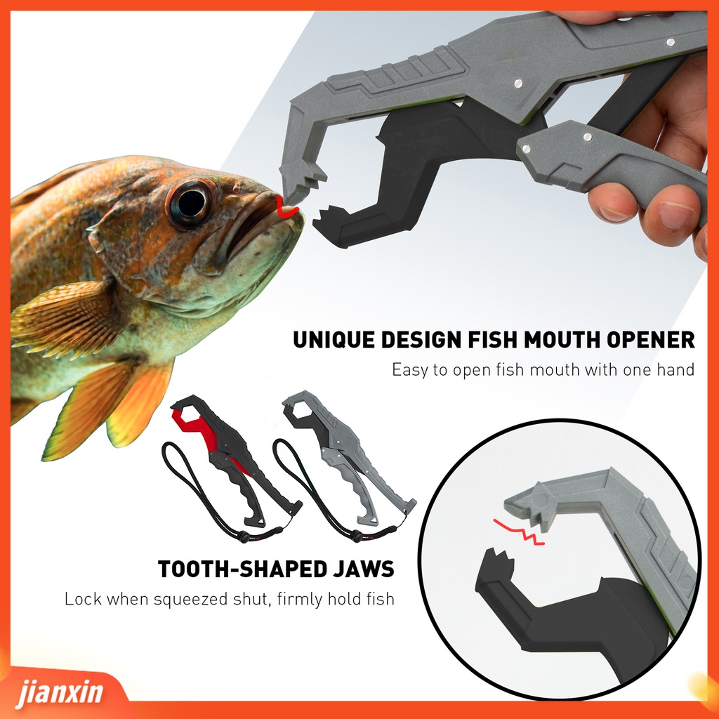 [Jianxin] fish Gripper with Lanyard Ergonomic Handle Tahan Air Serat Kaca Tang Mulut Keeper Alat Pancing Bibir Ikan Grabber Grip Alat Menjaga Pemegang Perlengkapan Memancing
