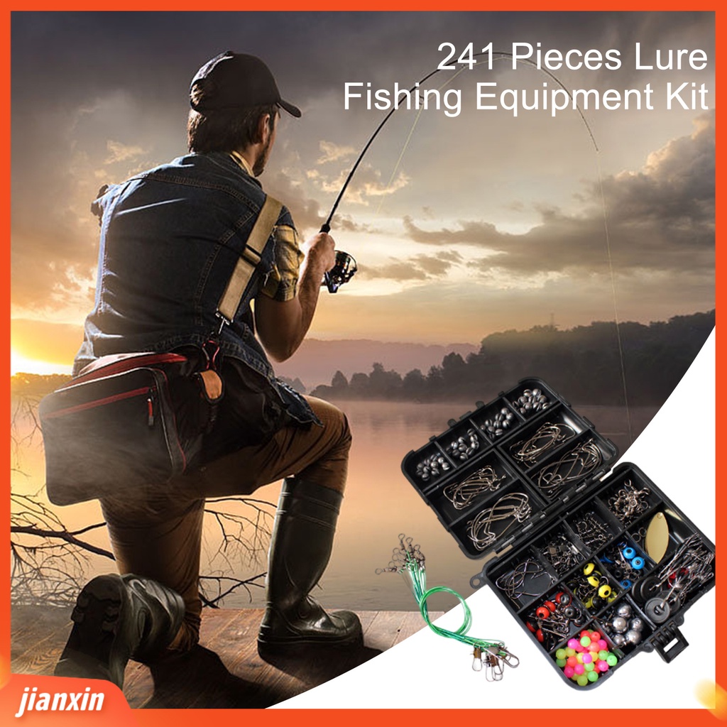 [Jianxin] 1 Set Memancing Kombinasi Kit Kaya Variasi Multi-grid Angling Penutup Transparan 241buah Aksesoris Memancing Set Dengan Tackle Box Outdoor Supply