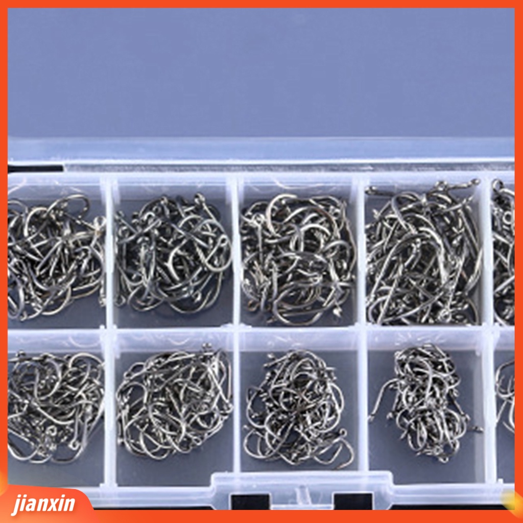 [Jianxin] 600 pcs Fishing Hooks Strong Anti-Rust Metal Sharp Fish Circle Hooks Fishing Too