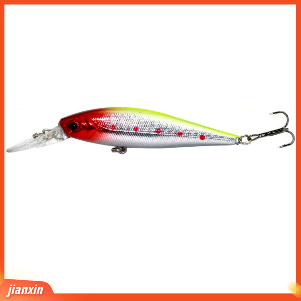 [Jianxin] 11cm Umpan Pancing Ikan Minnow Bergaris dengan Kail / Mata Pancing Treble