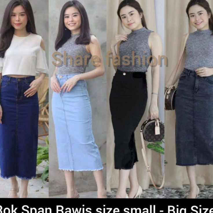 (COD bisa)Rok span rawis | Rok span panjang | Rok jeans | Rok jeans panjang | Rok jeans panjang | Ro