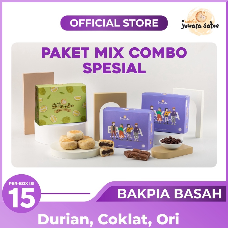 

Kirim Langsung.. [ 3 BOX ] PAKET MIX COMBO SPECIAL BAKPIA BASAH ( Durian, Coklat dan Ori ) - JUWARA SATOE 71