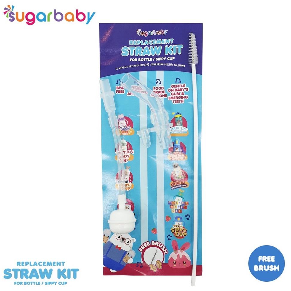 Sugar Baby Replacement Straw & Brush for Sippy Cup TSCSB300 [HU.25Jn23ᶜ]