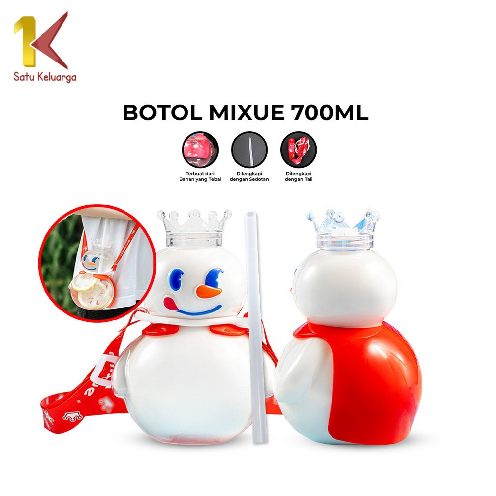 Satu Keluarga Botol Minum Anak Tumbler Mixue 700ML BPA FREE C889 Tempat Minum Mixue dengan Sedotan M