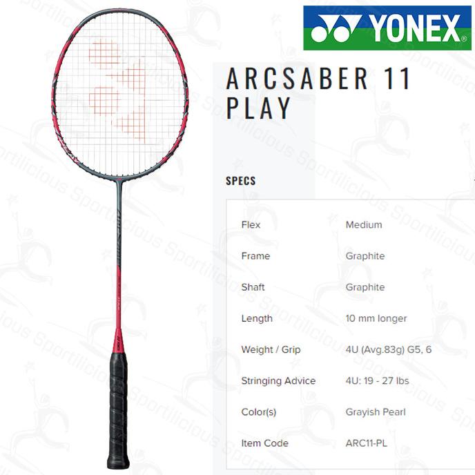 Raket Bulutangkis Yonex Arc Saber 11 Play Original Nadinealmirastore