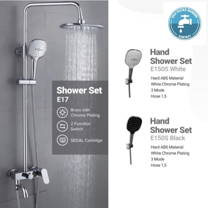 Terlaris Kran Shower Set Tiang Panas Dingin / Rain Shower Model Toto Stainless