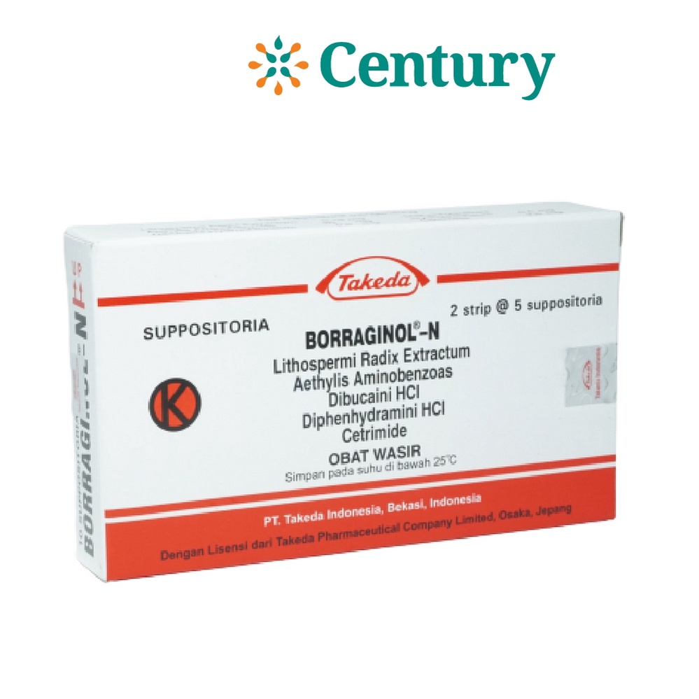 BORRAGINOL N SUPP 1 STRIP ISI 5 SUPPOSITORIA / WASIR / AMBEIEN / HEMOROID