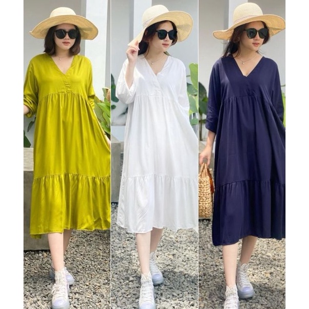 ㊝ BISA COD VICTORIA DRESS / MIDI DRESS KOREA / HOME DRESS KOREA / DRESS RAYON TWILL / DRESS PENDEK P