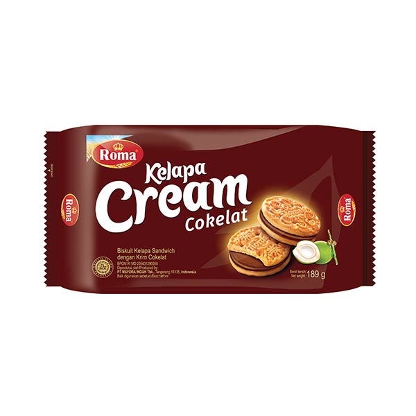 

ROMA KELAPA CREAM COKELAT 189 GR - BISKUIT