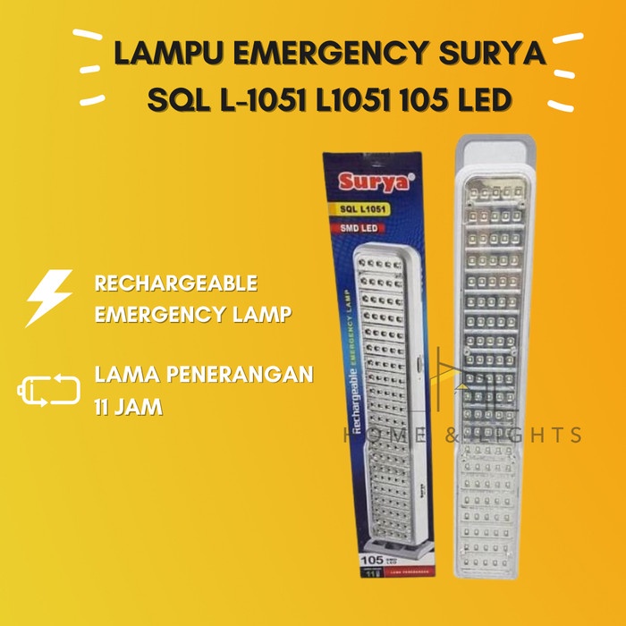 Terlaris Lampu Emergency Surya Sql L-1051 L1051 105 Led