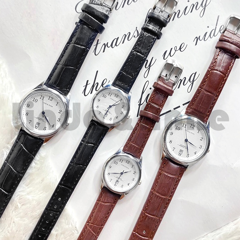 Jam Tangan Pria Bisnis Tahan Anti Air Casual Analog Quartz Pu Leather Fashion Import/Jam Tangan Couple