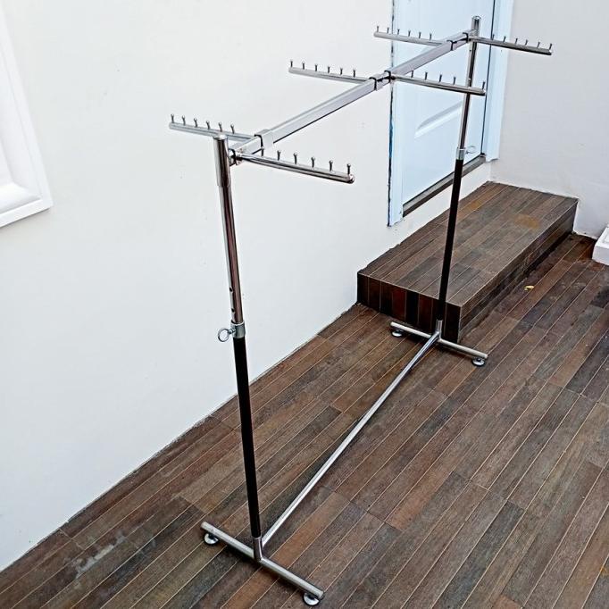 Stand Hanger Jemuran Gantungan Gawangan Display Baju Toko Baju Distro