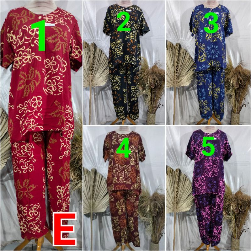 KENCANA UNGU ORI STELAN CP BOBOK / CELANA PANJANG LENGAN PENDEK LD 100 CM LABEL COKLAT
