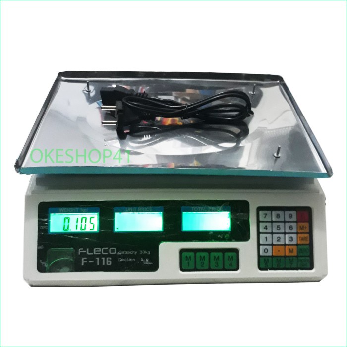 TIMBANGAN DIGITAL FLECO F-116 / TIMBANGAN 30KG DAGING / BUAH / SAYUR