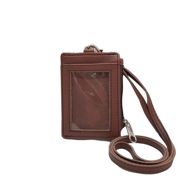 

Lanyard Retsleting Name Tag ID Card Holder Kulit Sintetis Mewah