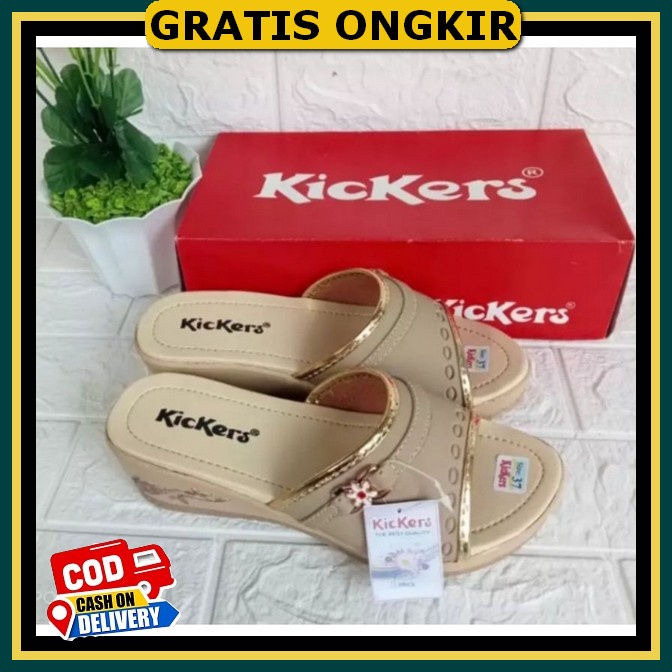 Sendal Wedges Wadges Weges Wejes Tinggi Pesta Kondangan Wisuda Fashion Wanita Ibu Perempuan Dewasa T