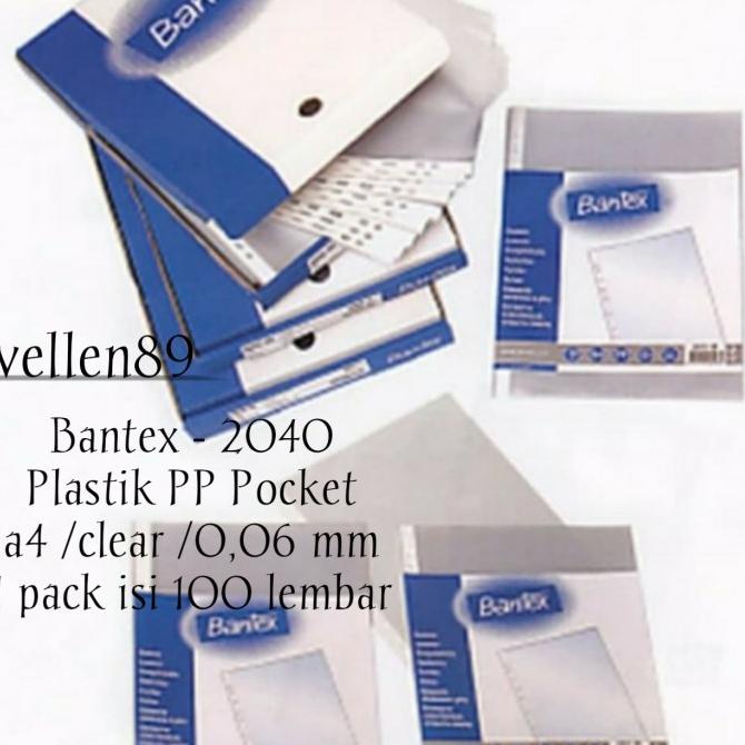 

plastik pp pocket a4 isi 100 lembar merk bantex 2040