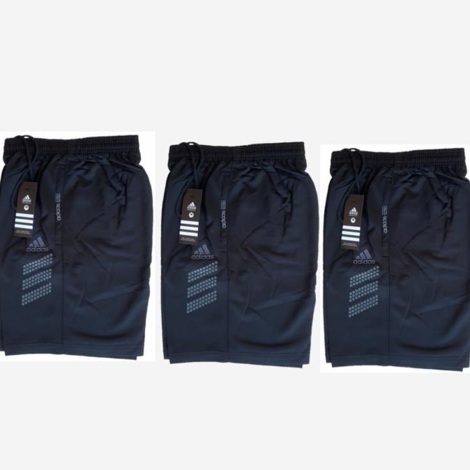 (3 pcs) celana pendek pria olahraga lari gym running Adidas black
