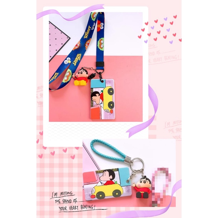 

Tempat Kartu Unik / Card Holder Tali Panjang Motif Sinchan Imut