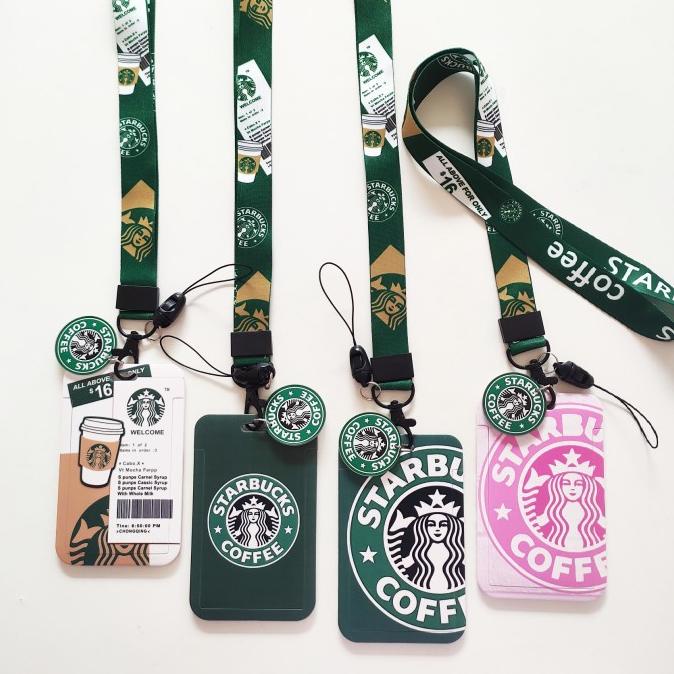 

ID Card Holder Name Tag Lanyard / Kalung Kartu Logo Starbucks Coffee