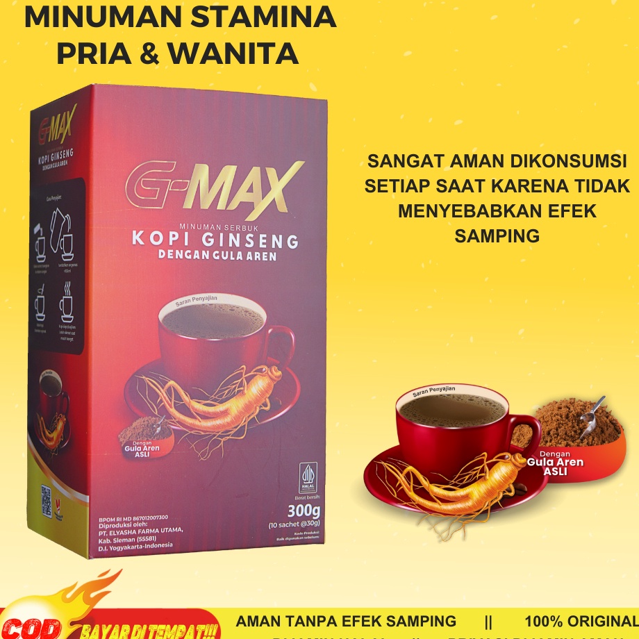 

Terbaru Kopi Penambah Stamina Pria Dewasa 100% original tanpa efek samping Aman Sudah BPOM GMAX 1 BOX 10 SACHET