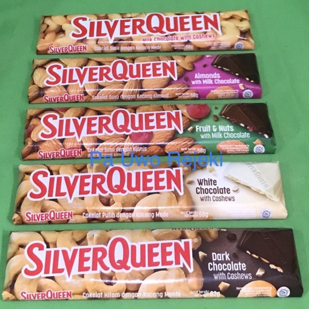

Termurah dan terbaik >> Silverqueen 58gram cashew almond Fruit&nut dark white