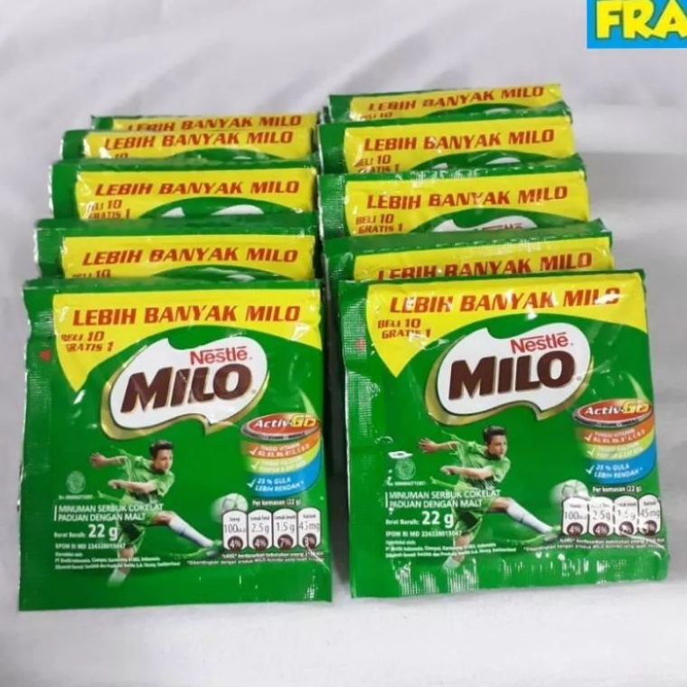 

COD✔️ Milo sachet activGo Renceng isi 11 Pcs @22gr