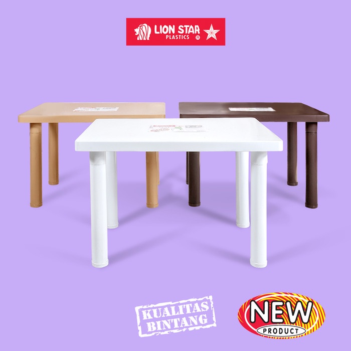 Meja Plastik Lion Star Mf-2 Bevi Table Segi Persegi Belajar Anak Kuat