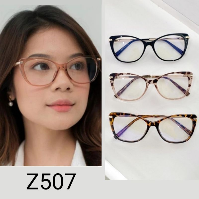 KACAMATA WANITA | LENSA PHOTOCROMIC | KACAMATA MINUS | KACAMATA CAT EYE Z507