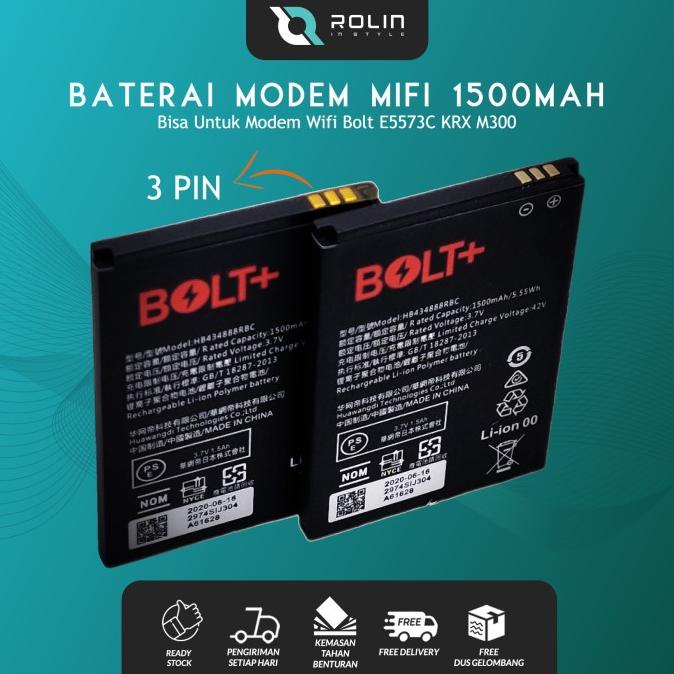 Baterai Modem Mifi Bolt E5573C + Krx M300 - Baterai 1500Mah - 3Pin