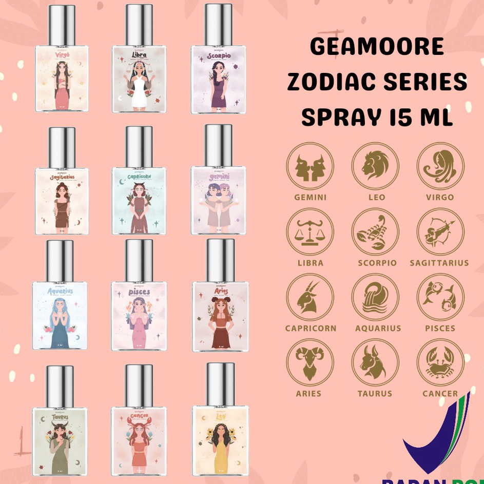 【F⚡ASH SALE✅】 GEAMOORE ZODIAC SERIES PERFUME 15ml / PARFUM ZODIAK WANGI TAHAN LAMA