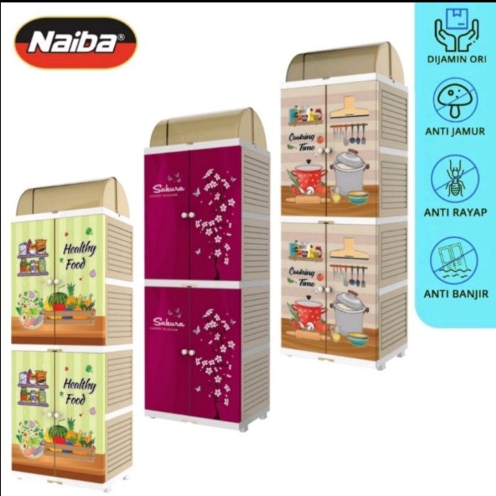 Terlaris Mini Dish Rak Pantry Naiba 4002//Lemari Piring Plastik Naiba