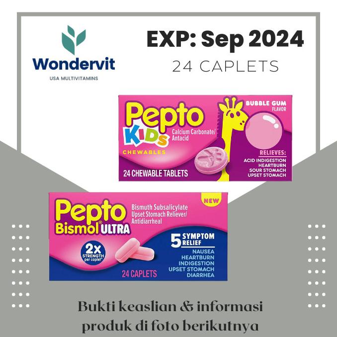 Pepto Bismol Ultra 24 Caps - Maag Asam Lambung Diare Nausea Heartburn