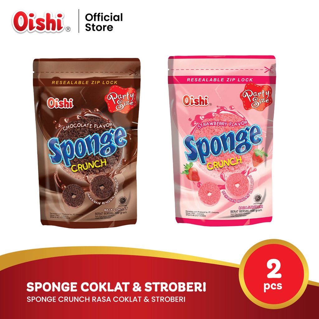 

Sponge Crunch Rasa Coklat & Stroberi