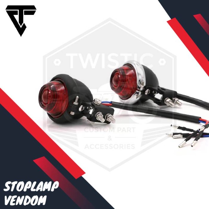 Stoplamp LED Vendom Lampu Belakang Motor Custom W175 Benelli Universal