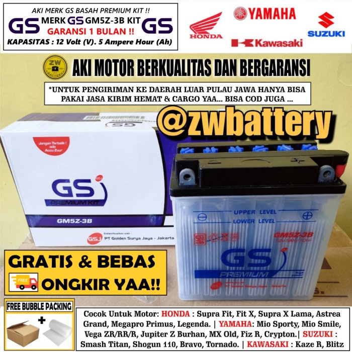 Best Seller Aki Motor Yamaha Jupiter Z Burhan Gm5Z-3B Aki Basah