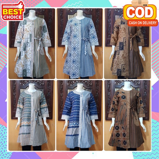 Blouse Dewasa Casual Atsan Cewek Formal Batik Model Terbaru Kemeja Wanita Formal Atasan Wanita Terba