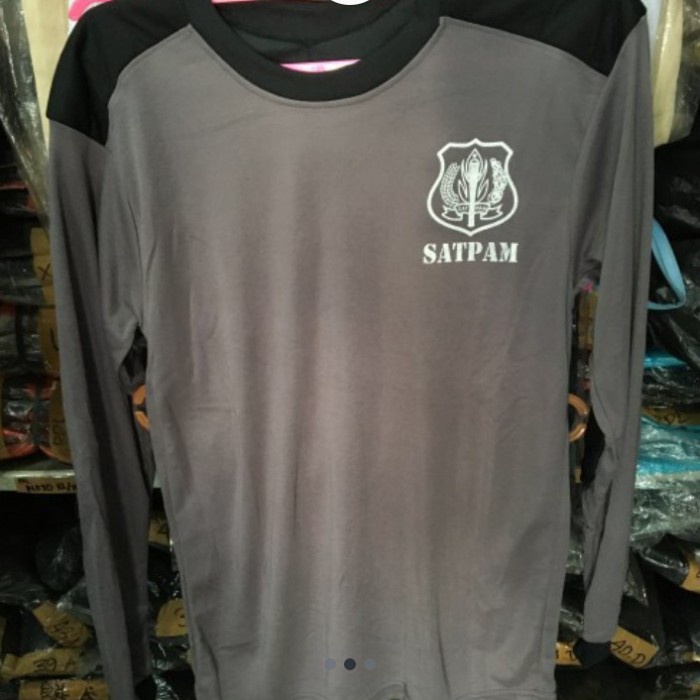Terlaris Kaos Satpam Lengan Panjang Coklat