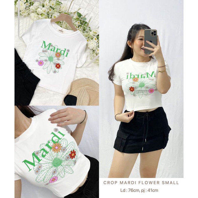 MDLV ~ Kaos Crop Mardi Flower Small BKK