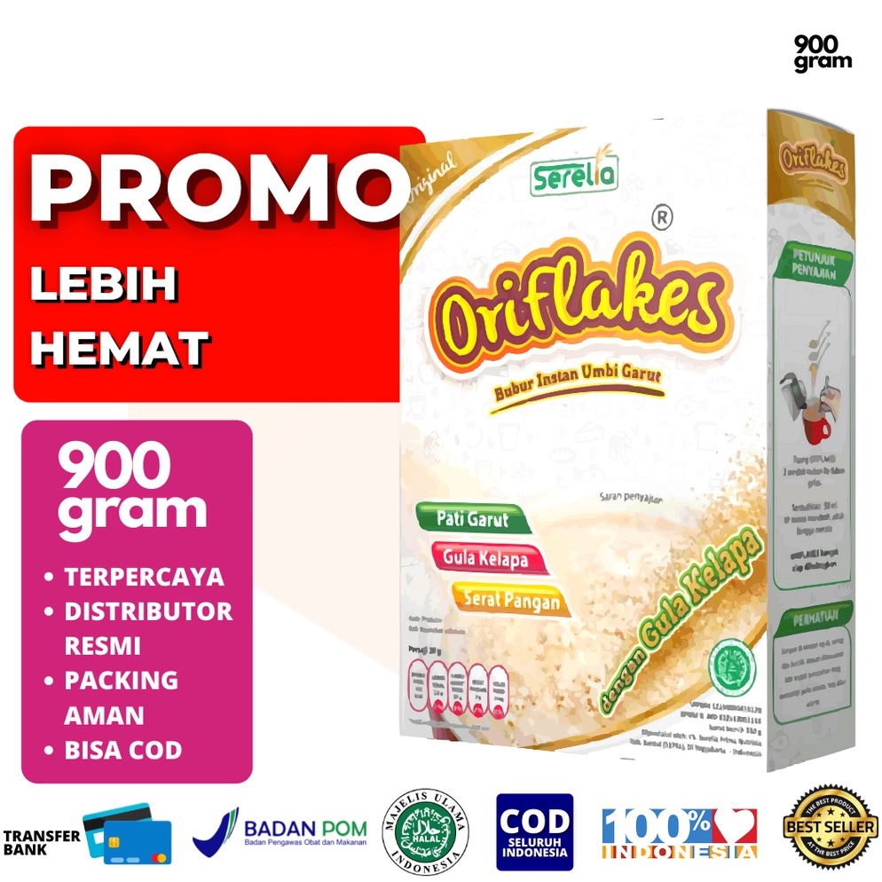 

PROMO MURAH G24 ORIFLAKES GASTRO Maag Asam Lambung & Gerd Makanan Sarapan Sehat Alami Sereal Pati Umbi Garut 900 gram ㅺ