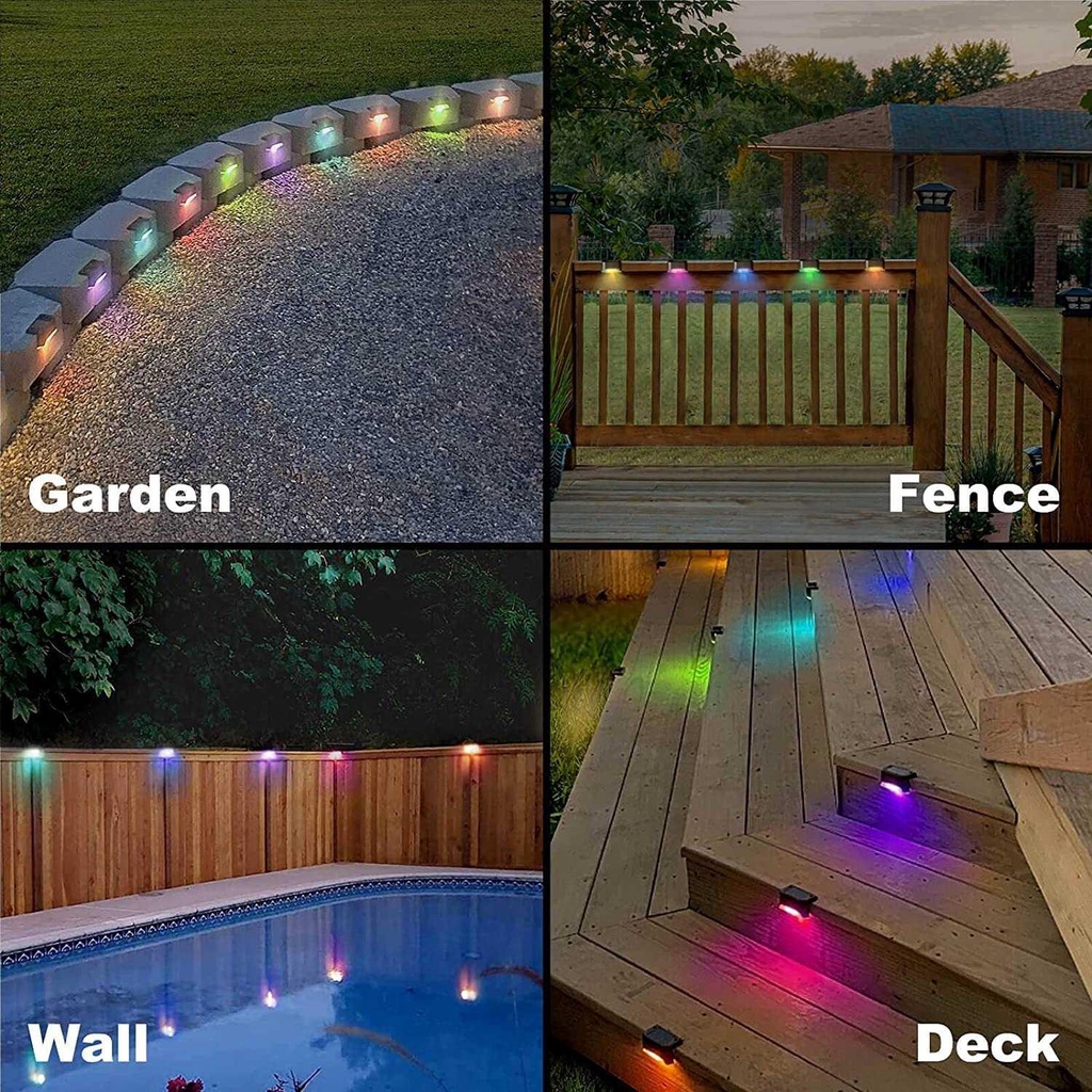 IWP Lampu Taman Hias Otomatis Deck Light Solar Power IP65 RGB 8 PCS - IW12