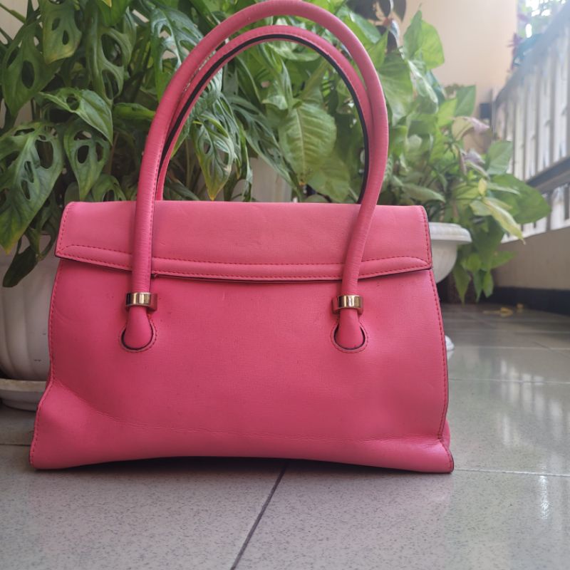 Tas Preloved hand bag aokang pink lucu