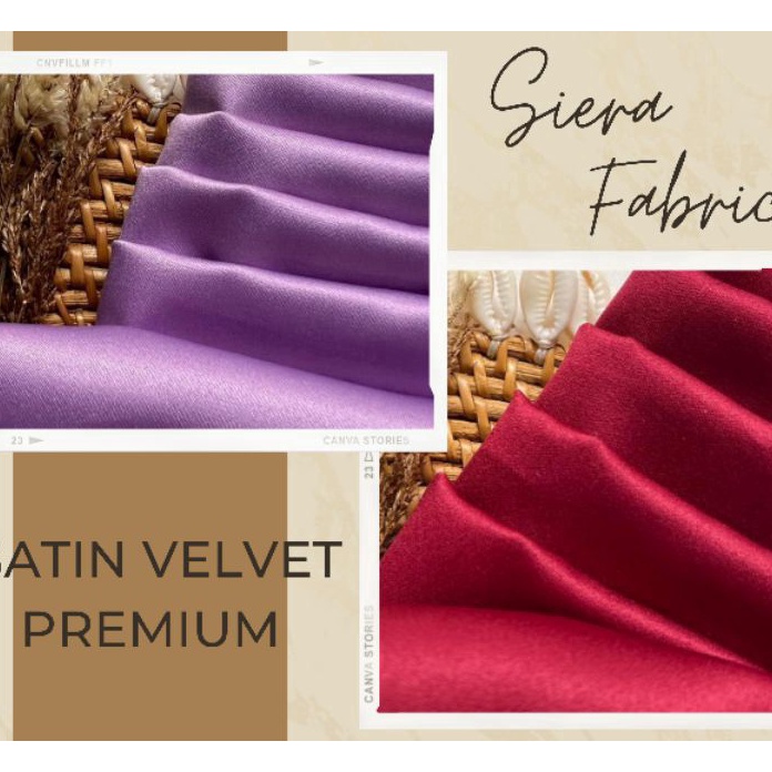 Kualitas Dijamin ( BUKAN HIJAB ) 1 meter (SATU METER) Kain Satin Velvet Cavalli Premium By Roberto C