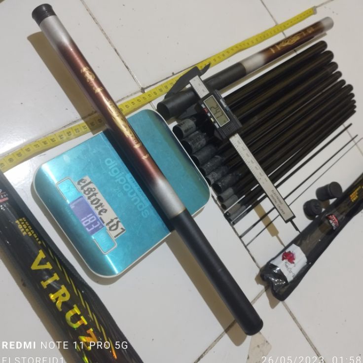 ✨ 7.7  Joran Tegek Cenul Pancing RUAS ROS PENDEK 42 cm King Cath Fish VIRUZ 450 360 240 210 180 Desa