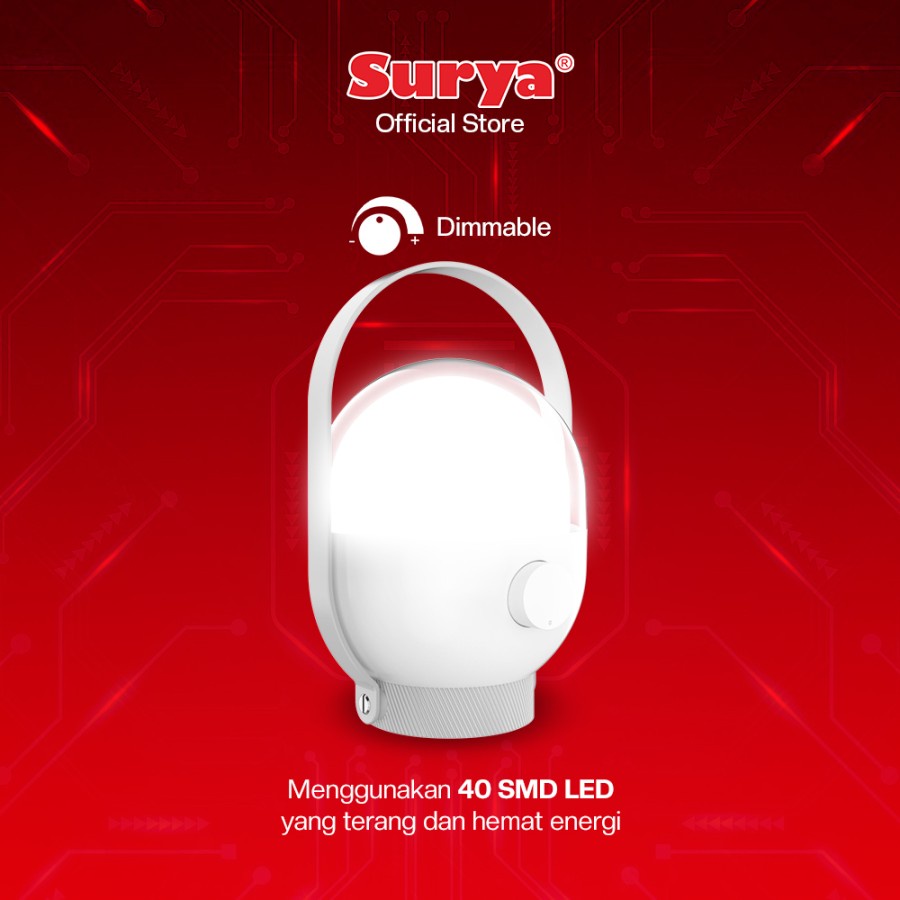 Surya Lampu Emergency Petromak LED Super Terang SHL L4003 FROSTED LED 40 SMD Tahan 8 jam