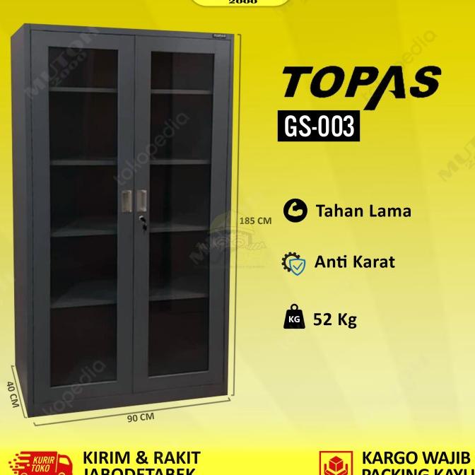 

New Sale Lemari Arsip Lemari Besi Filling Cabinet 2 Kaca Swing Topas Gs-003 Sale