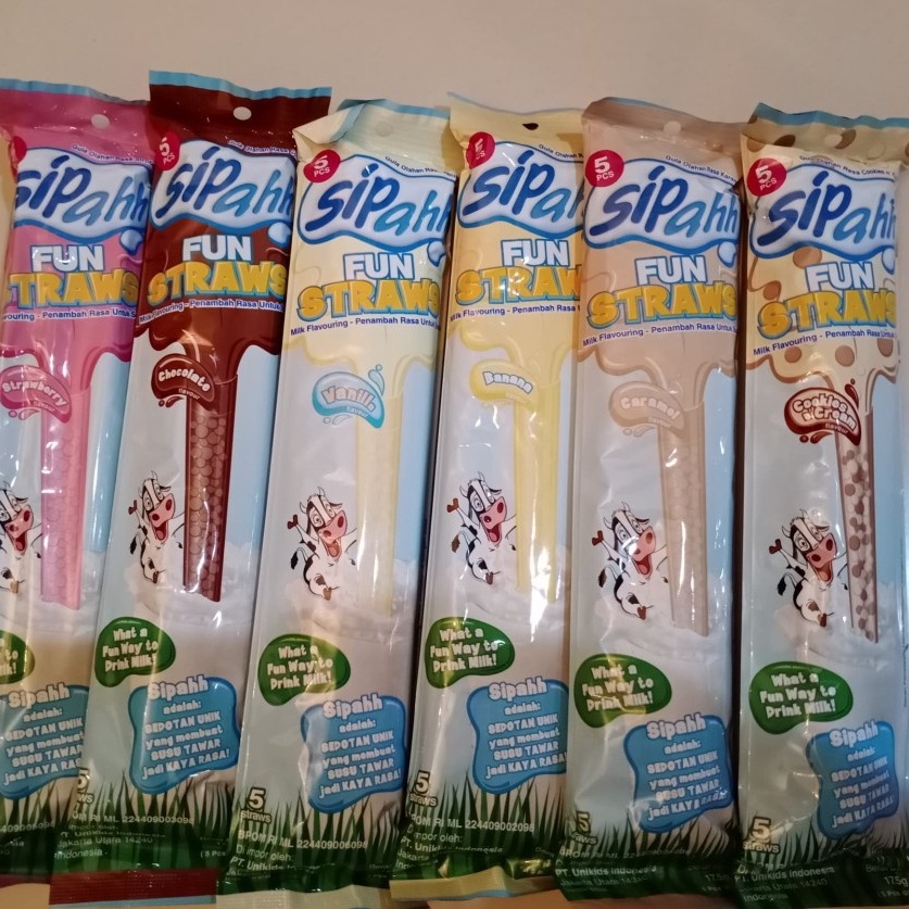 

(XC26619) Sedotan Sipahh Fun Straws / Sedotan Rasa isi 5