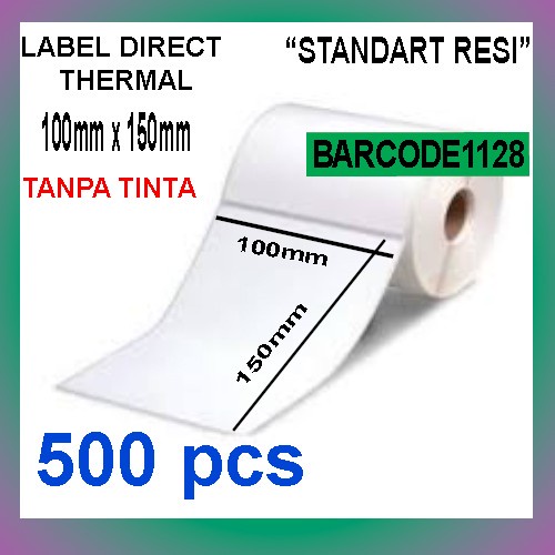 LABEL BARCODE THERMAL 100x150mm STICKER THERMAL 100x150mm (500pcs)