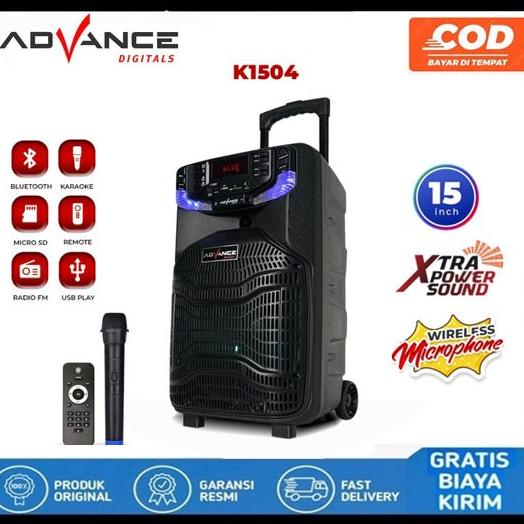 Advan Speaker Bluetooth Advance K1504/Speaker Portable 15 Inch  Kulitkuacistore