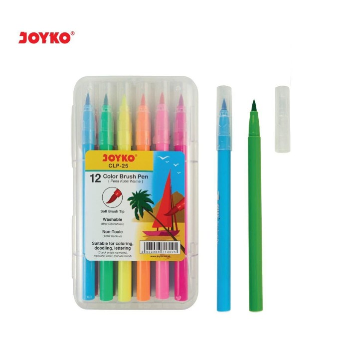 

Best Seller Joyko Color Brush Pen Clp-25 12 Warna Clp25 Pena Kuas Coloring Ori